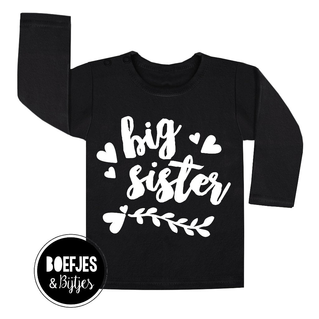 Big Sister shirtje. Voor grote zus (to be) zwangerschapsaankondiging. Zwanger aankondiging. Unieke meisjes kleding
