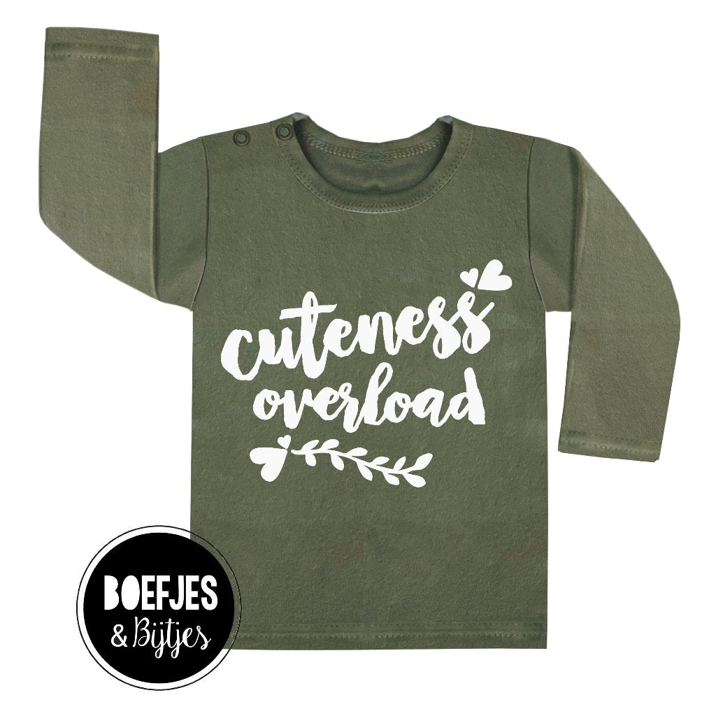 Cuteness Overload Shirt, Babyshirtje, meisjesshirtje, schattig.
Super leuk als kraamcadeau.