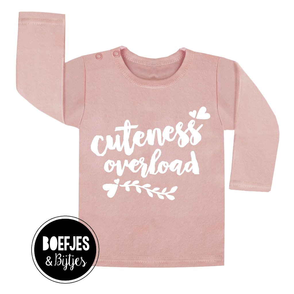 Cuteness Overload Shirt, Babyshirtje, meisjesshirtje, schattig.
Super leuk als kraamcadeau.