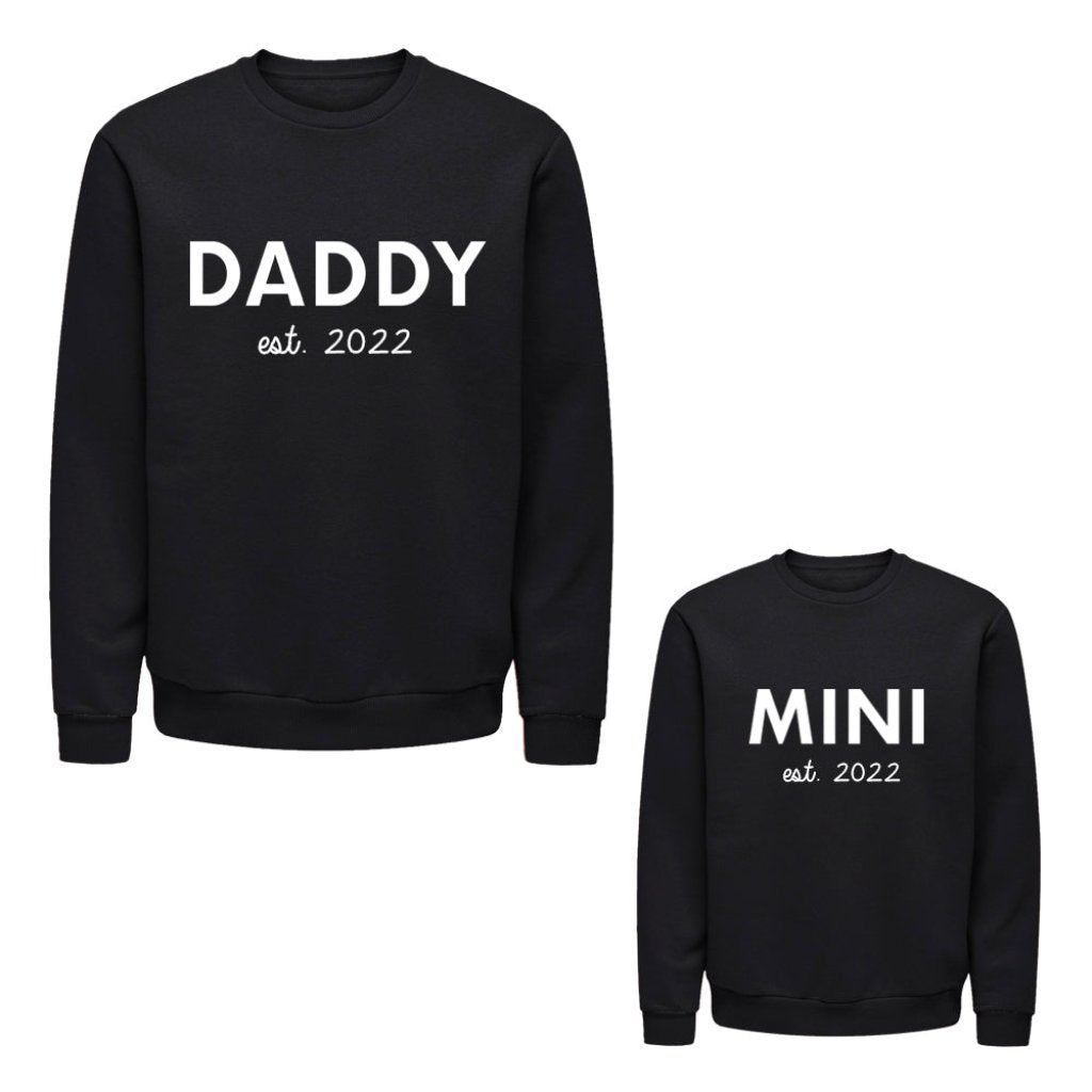 Twinning Twin Set vaderdagcadeau kerstcadeau sinterklaascadeau kado voor papa vader matchen met kind zwangerschapsaankondiging vader en zoon papa en dochter uniek vaderdag kado boefjes en bijtjes truien Daddy Mini