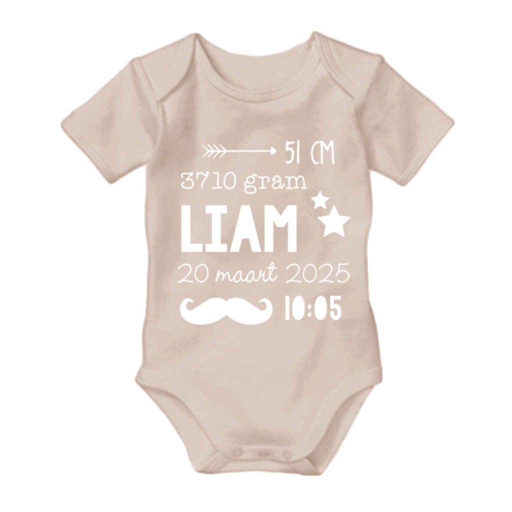 Geboorte rompertje. Rompertje met de gegevens van de geboorte zwanger zwangerschap babyshower kraamcadeau cadeautip. Babycadeau voor het leven. Uniek baby cadeautje. Gepersonaliseerd Geboorte cadeau
