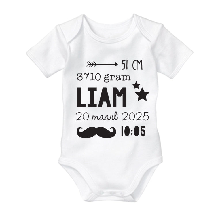 Geboorte rompertje. Rompertje met de gegevens van de geboorte zwanger zwangerschap babyshower kraamcadeau cadeautip. Babycadeau voor het leven. Uniek baby cadeautje. Gepersonaliseerd Geboorte cadeau