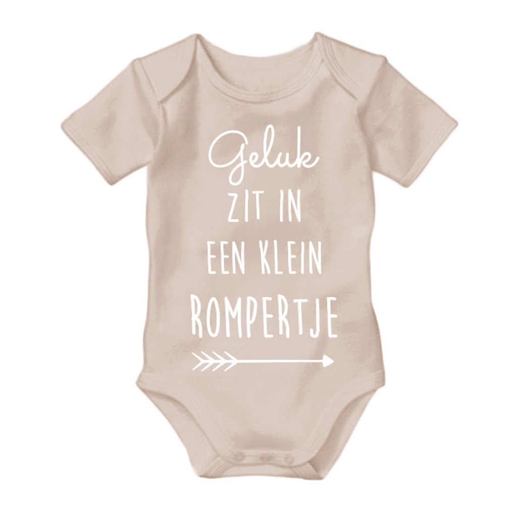 Geluk zit in een klein rompertje Zwangerschapsaankondiging opa en oma familie vrienden. Unieke aankondiging. Baby on the way. In verwachting shirtje zwanger zwangerschap babyshower kraamcadeau cadeautip