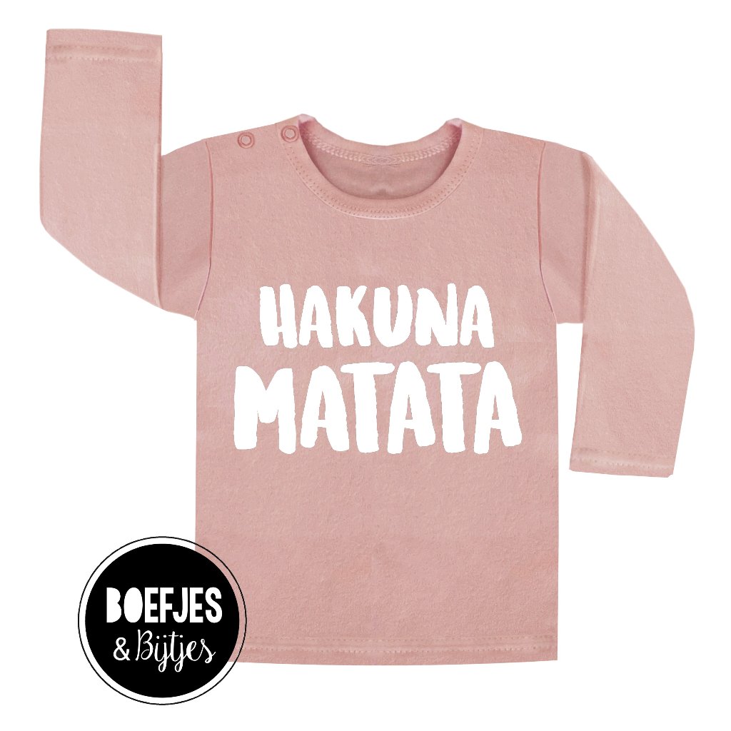 Hakuna Matata shirtje. Swahili, Lion King. Boefjes en Bijtjes. Unieke kinderkleding.