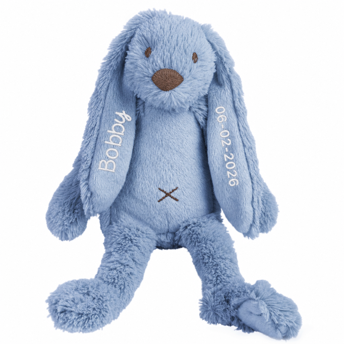 Happy Horse Rabbit Ritchie knuffelkonijn van 38 cm, gepersonaliseerd met naam en geboortedatum op het oor