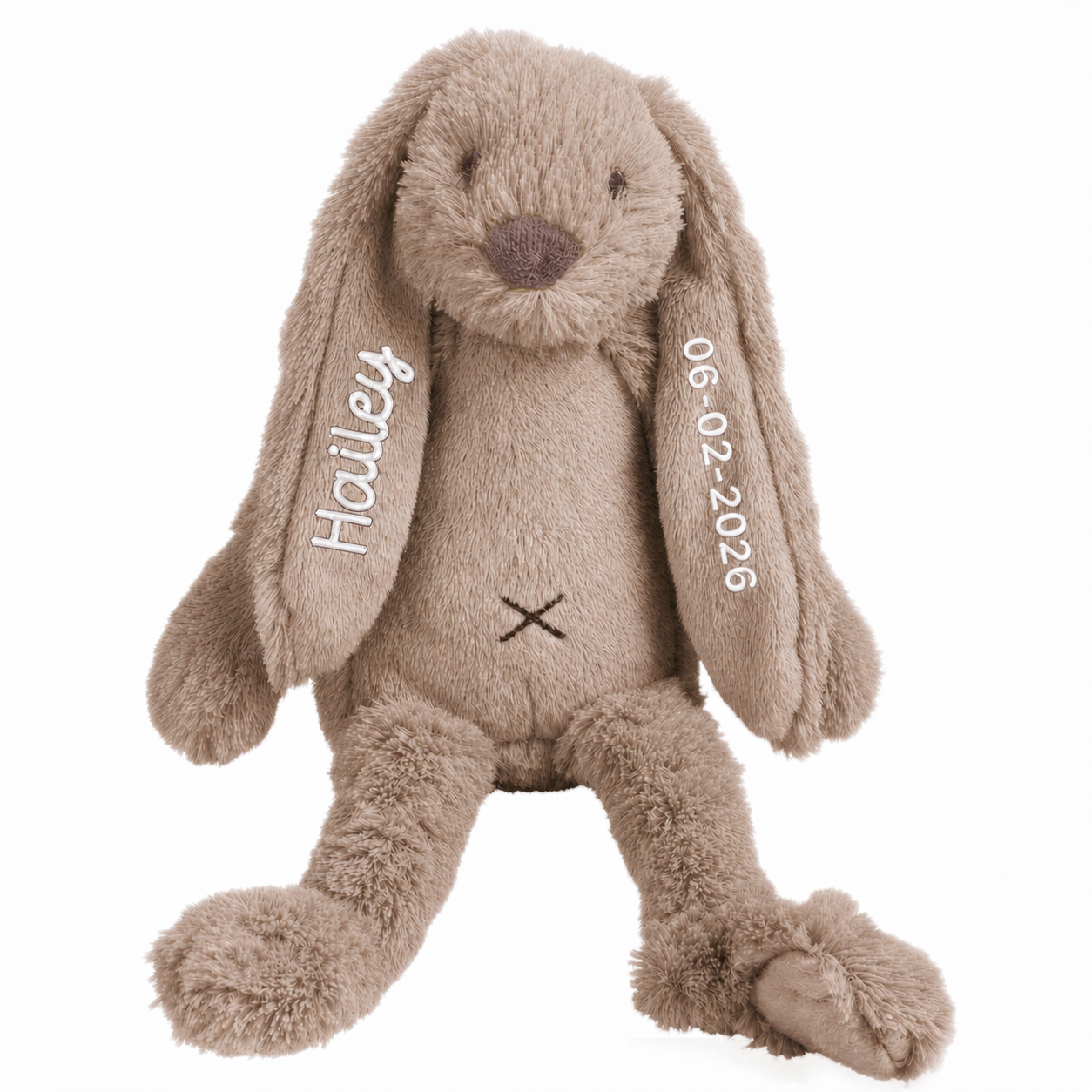 Happy Horse Rabbit Ritchie knuffelkonijn van 38 cm, gepersonaliseerd met naam en geboortedatum op het oor