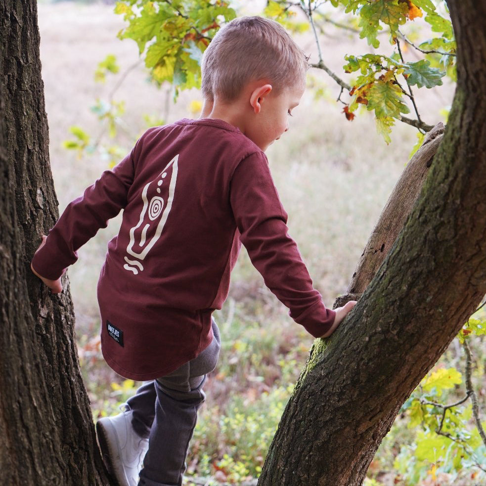 longsleeve met print op de rug. Rugprint. Beachy uniek surfshirt surfkleding. Zomerkleding winterkleding jongens