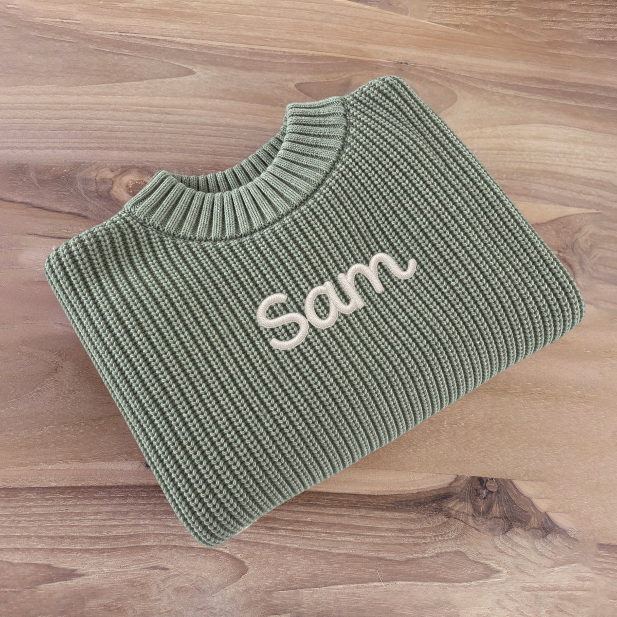 Premium knit - Dusty Green | Optie: Met naam