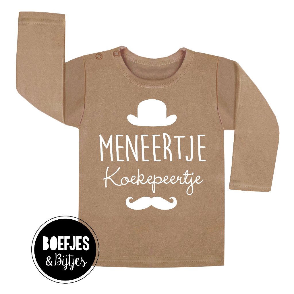 Meneertje Koekepeertje Meneer Koekepeer Koekenpeer Koekenpeertje. Kraamcadeau, cadeau, unieke kinderkleding, unieke jongenskleding, schattig shirtje, Boefjes en Bijtjes
