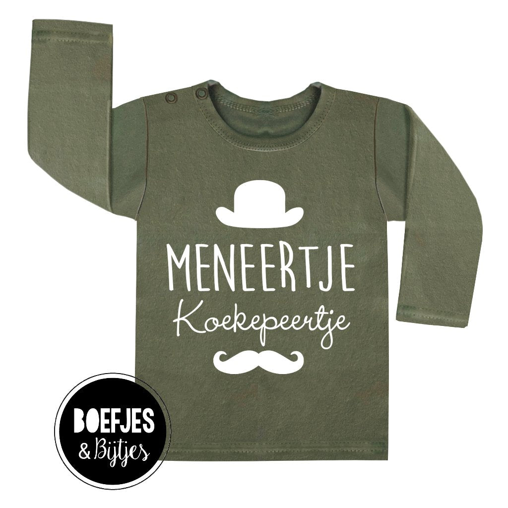 Meneertje Koekepeertje Meneer Koekepeer Koekenpeer Koekenpeertje. Kraamcadeau, cadeau, unieke kinderkleding, unieke jongenskleding, schattig shirtje, Boefjes en Bijtjes
