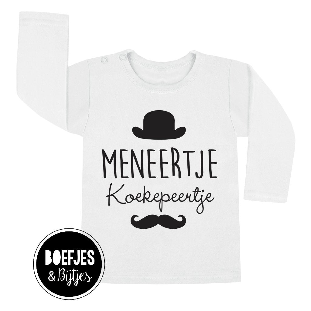 Meneertje Koekepeertje Meneer Koekepeer Koekenpeer Koekenpeertje. Kraamcadeau, cadeau, unieke kinderkleding, unieke jongenskleding, schattig shirtje, Boefjes en Bijtjes