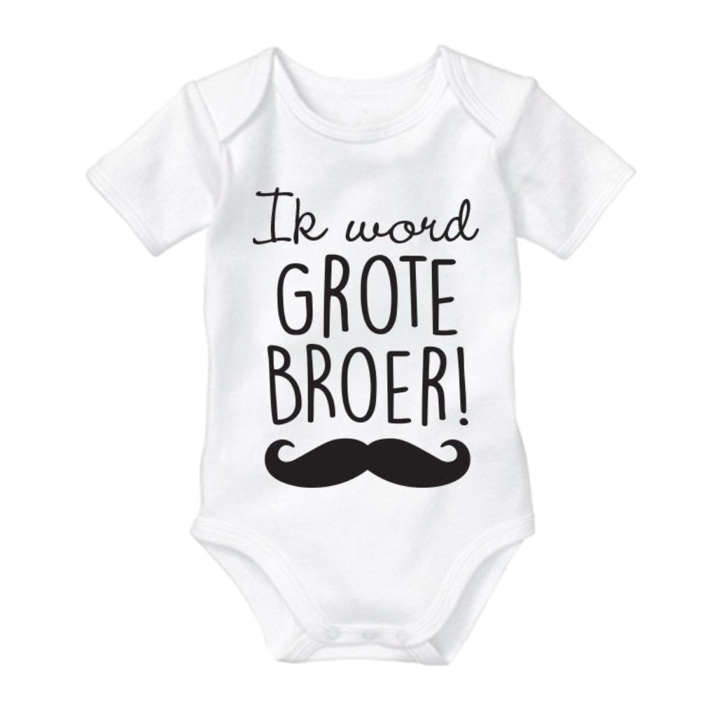 Grote Broer rompertje. Voor grote broer to be. Zwangerschapsaankondiging. Zwanger aankondiging. Big brother shirtje shirt. Unieke babykleding photoshoot gender reveal cadeautip