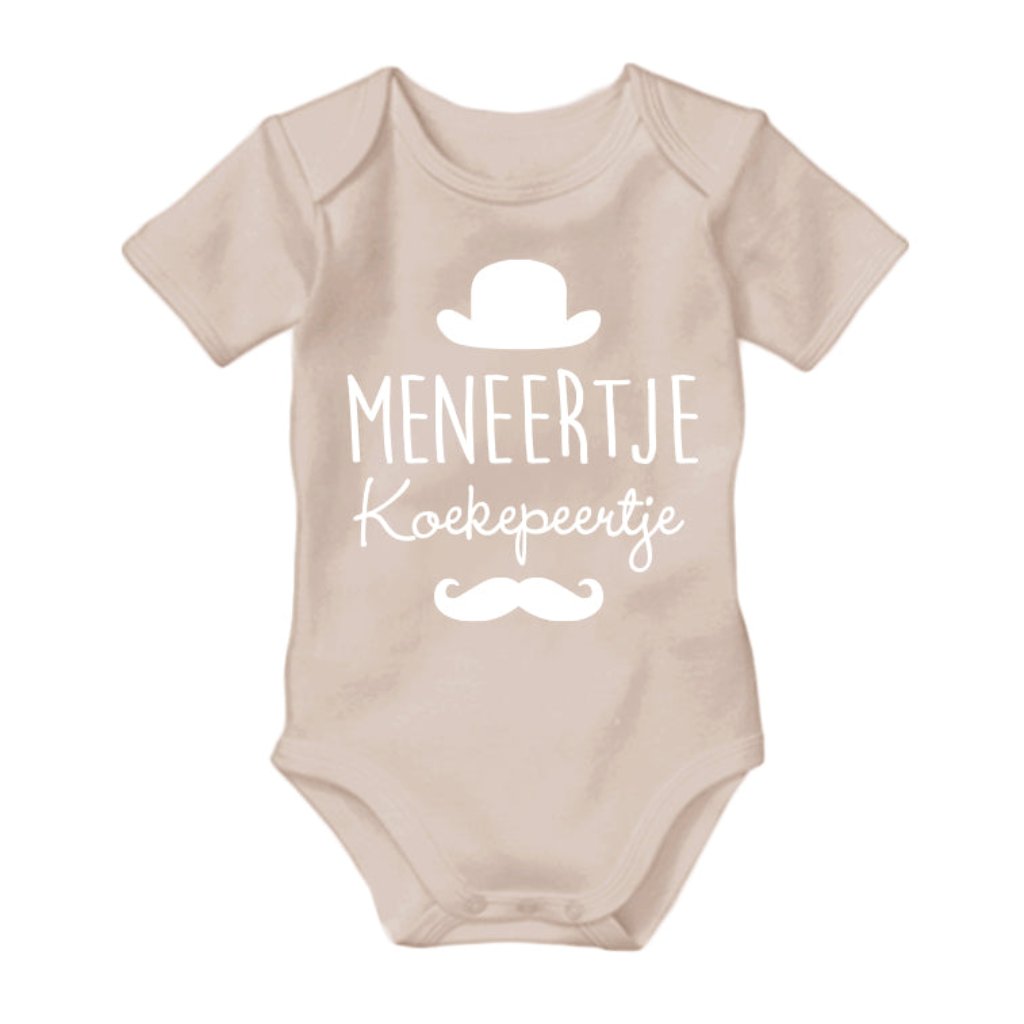 Meneertje Koekepeertje. Meneer de Koekenpeer. Gender reveal. Grappig babycadeautje. Boefjes en Bijtjes. Zwangerschapsaankondiging opa en oma familie vader vrienden. Unieke aankondiging. Baby on the way. verwachting shirtje zwanger zwangerschap babyshower kraamcadeau cadeautip