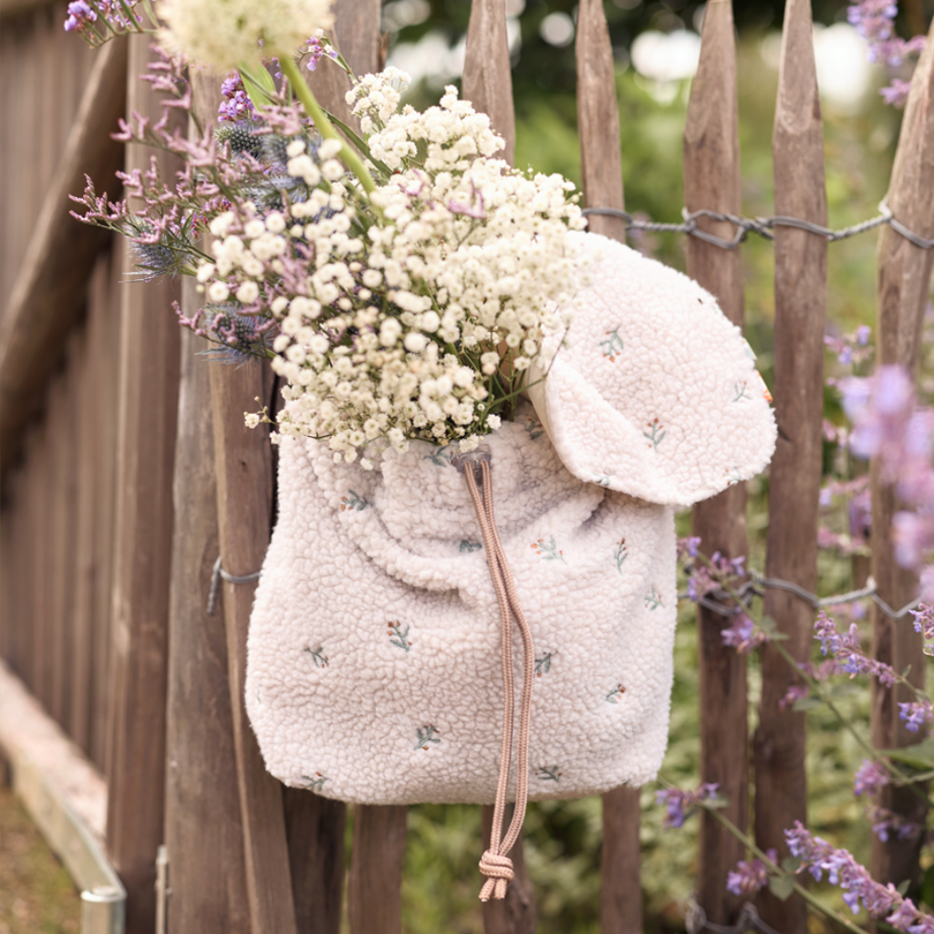 Gepersonaliseerd teddy rugtasje rugzak rugtas rugzakje tas met naam. Bruin Biscuit naturel zandkleurig baby jongen meisje kinderdagverblijf peuterspeelzaal eerste tasje babyspulletjes Jollein Boefjes en Bijtjes kraamcadeau zwangerschap kraamfeest babyborrel ruit geruit ruitjes checks checked