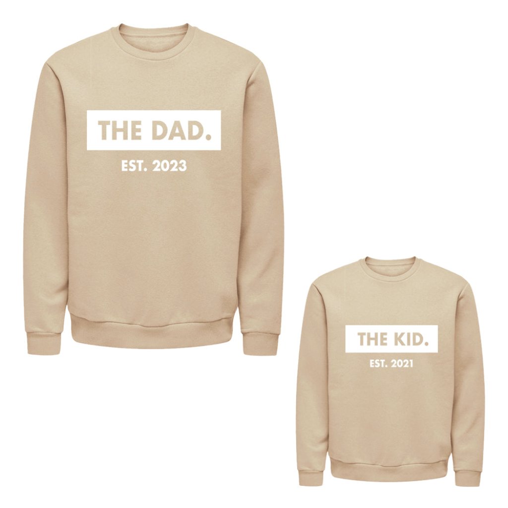 Twinning Twin Set vaderdagcadeau kerstcadeau sinterklaascadeau kado voor papa vader matchen met kind zwangerschapsaankondiging vader en zoon papa en dochter uniek vaderdag kado boefjes en bijtjes truien Daddy Mini