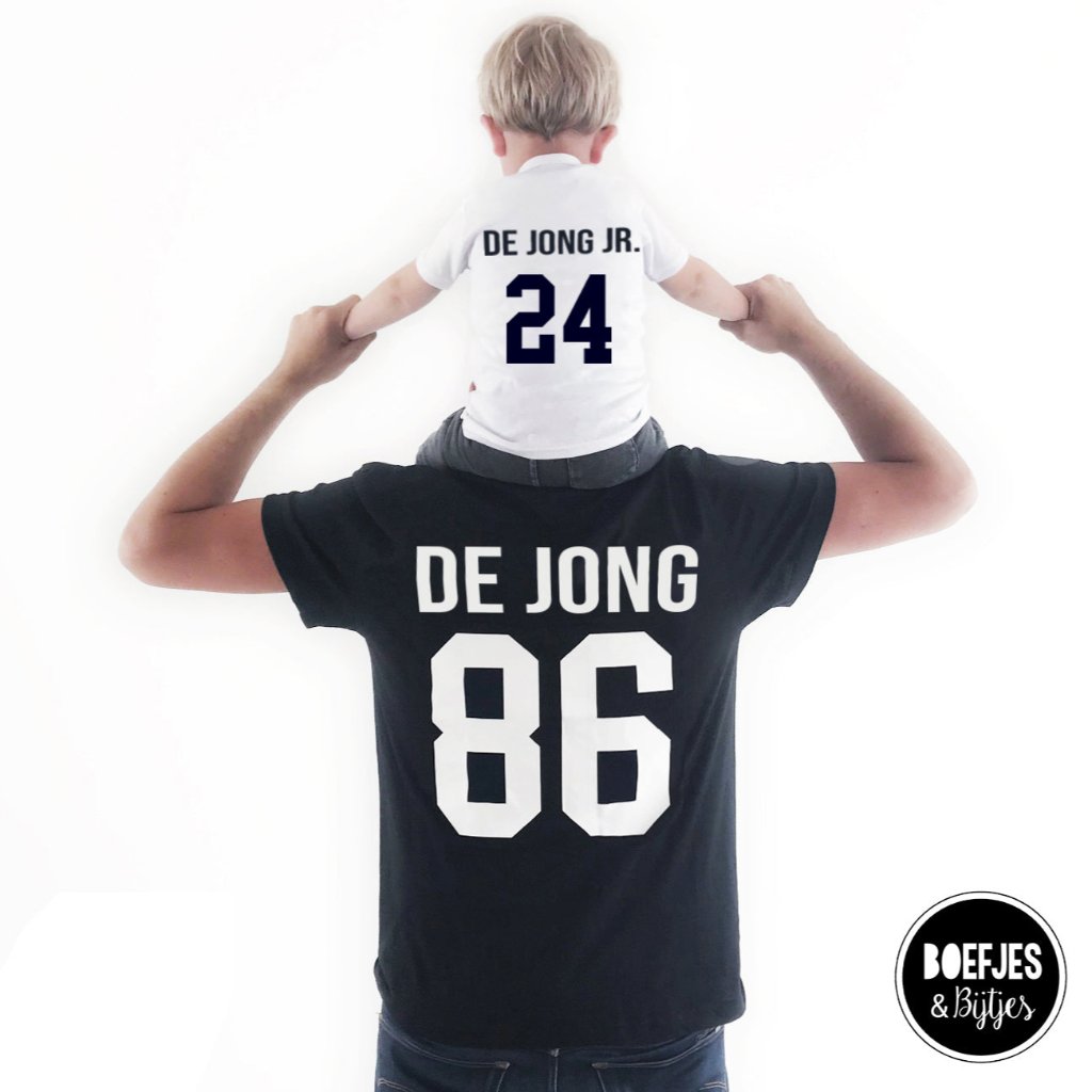 Twinning Twin Set vaderdagcadeau kerstcadeau sinterklaascadeau kado voor papa vader matchen met kind zwangerschapsaankondiging vader en zoon papa en dochter uniek vaderdag kado boefjes en bijtjes