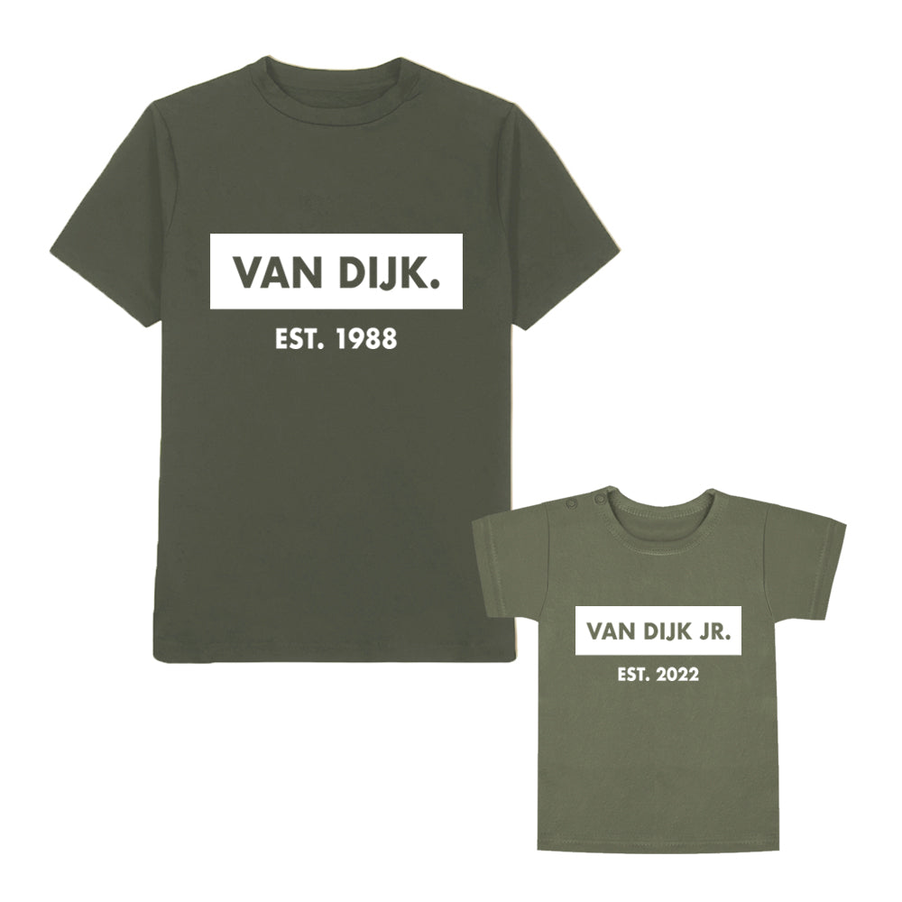 Twinning Twin Set vaderdagcadeau kerstcadeau sinterklaascadeau kado voor papa vader matchen met kind zwangerschapsaankondiging vader en zoon papa en dochter uniek vaderdag kado boefjes en bijtjes