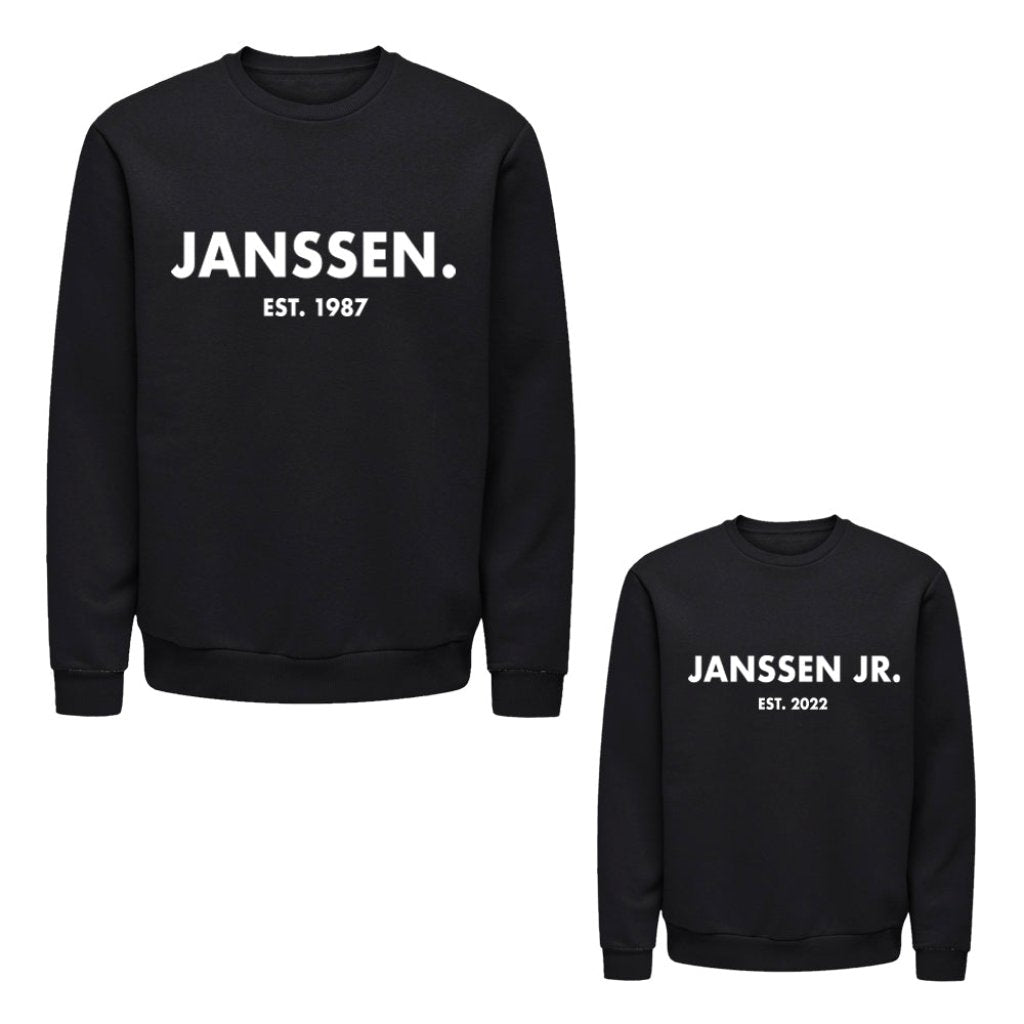 Twinning Twin Set vaderdagcadeau kerstcadeau sinterklaascadeau kado voor papa vader matchen met kind zwangerschapsaankondiging vader en zoon papa en dochter uniek vaderdag kado boefjes en bijtjes truien Daddy Mini