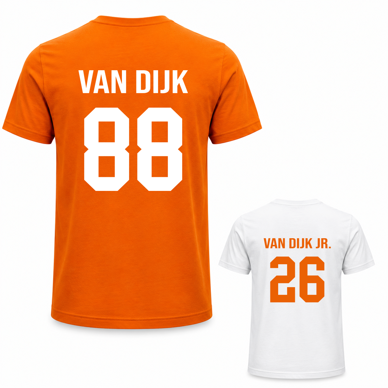 Vader en Kind WK Shirts | Naam + Rugnummer