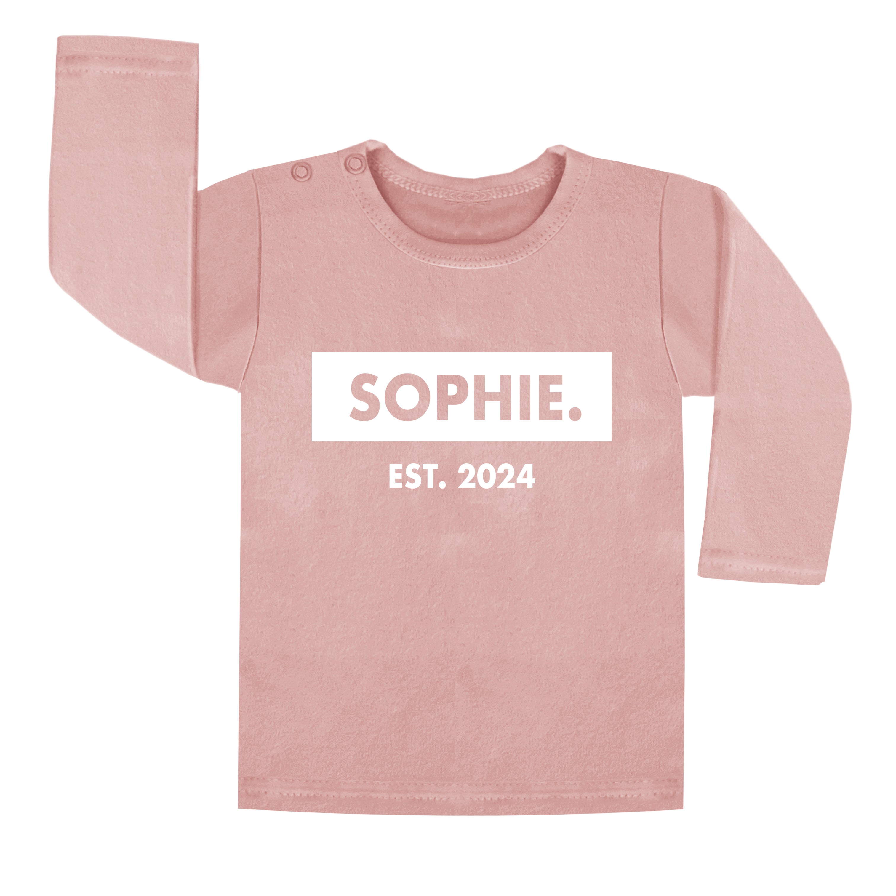 Gepersonaliseerd naamshirtje naam shirtje met geboortejaar. Zwangerschap zwangerschapsaankondiging. Kraamcadeau. Unieke meisjeskleding