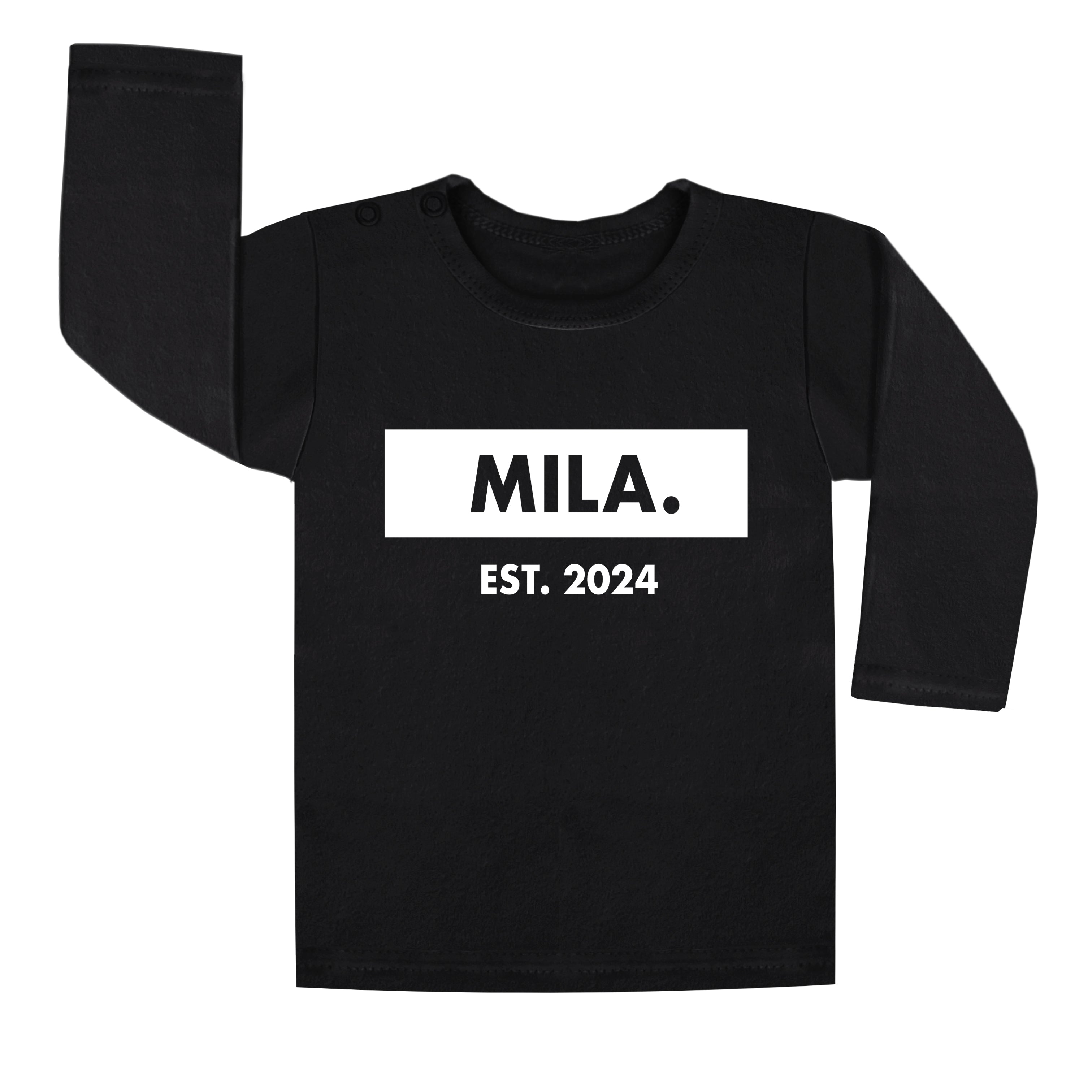 Gepersonaliseerd naamshirtje naam shirtje met geboortejaar. Zwangerschap zwangerschapsaankondiging. Kraamcadeau. Unieke meisjeskleding