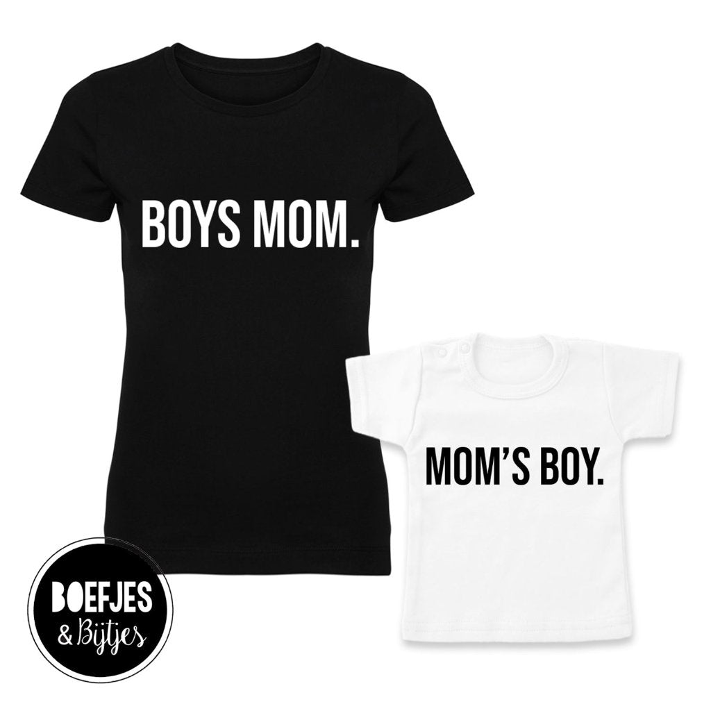 Twinning shirt Mom's Boy voor echter moederskindjes. Twinnen met mama en zoon zoontje. Moederdag moederdagcadeau cadeautip voor moeders mama kerstcadeau sinterklaascadeau boefjes en bijtjes