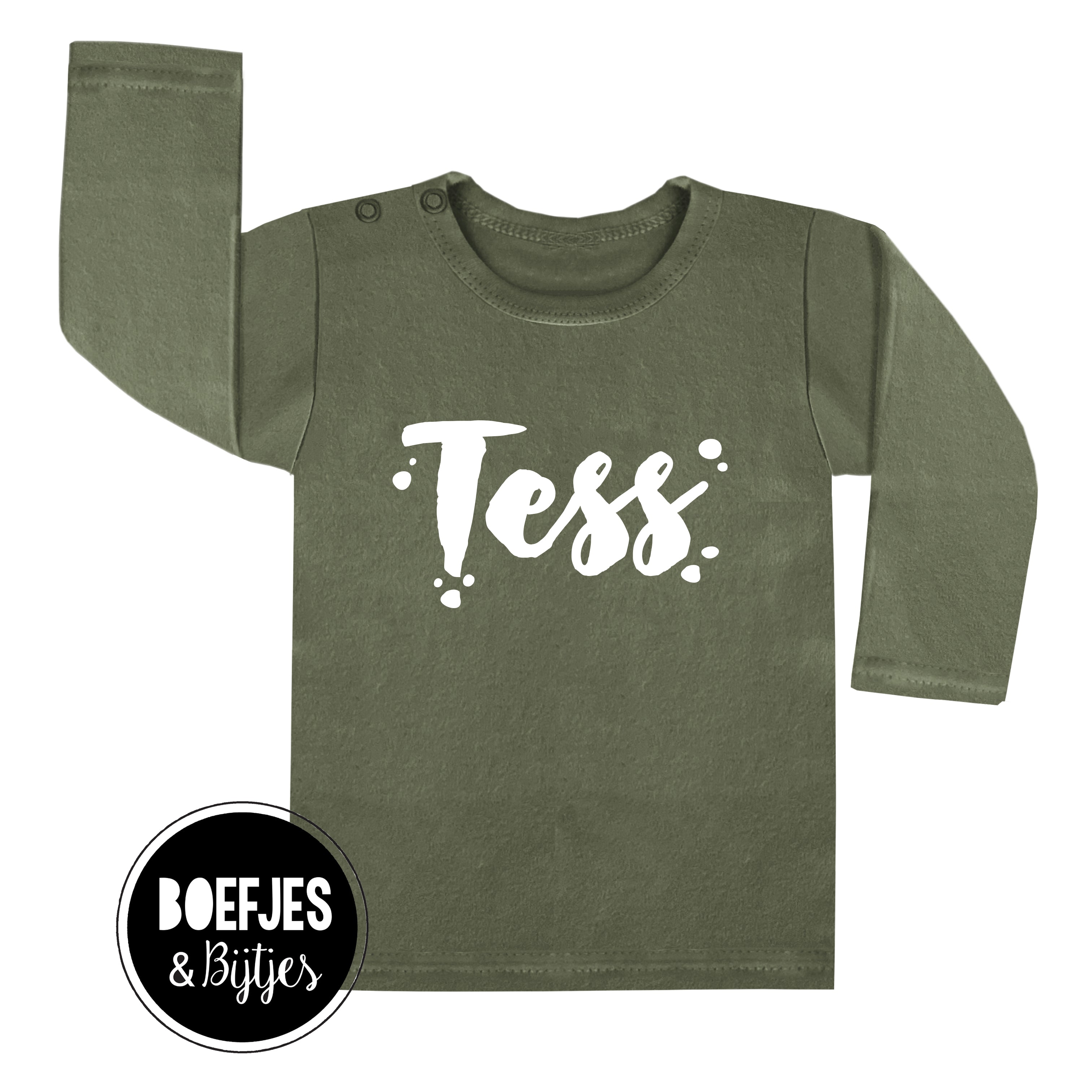 Shirtje met eigen naam. Naamshirtje Naam shirtje. Zwanger zwangerschapsaankondiging kraamcadeautje eerste pakje. Unieke meisjeskleding