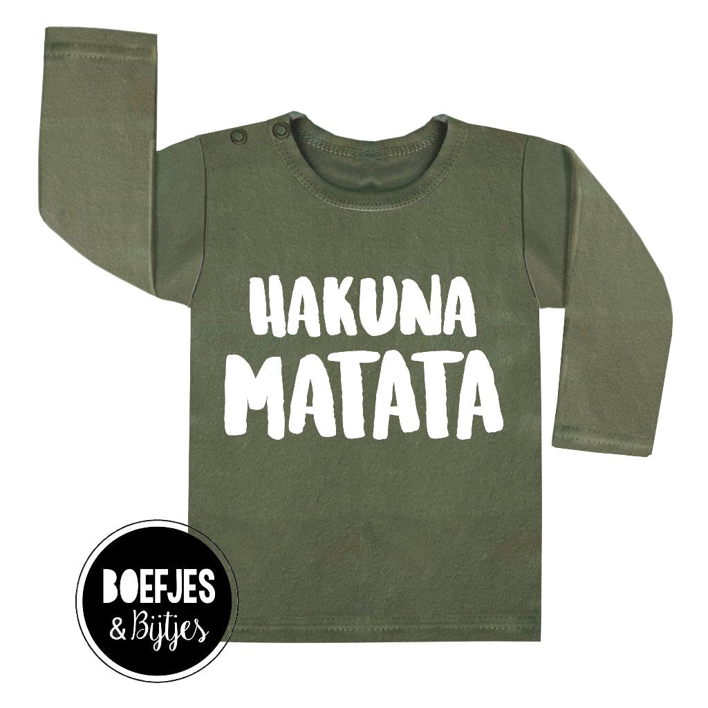 Hakuna Matata shirtje. Swahili, Lion King. Boefjes en Bijtjes. Unieke kinderkleding. 
