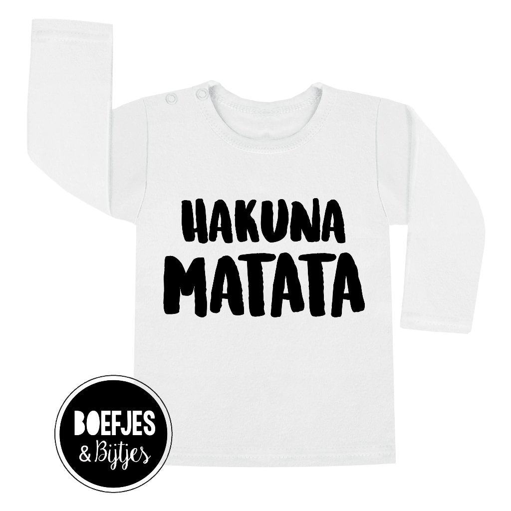 Hakuna Matata shirtje. Swahili, Lion King. Boefjes en Bijtjes. Unieke kinderkleding. 
