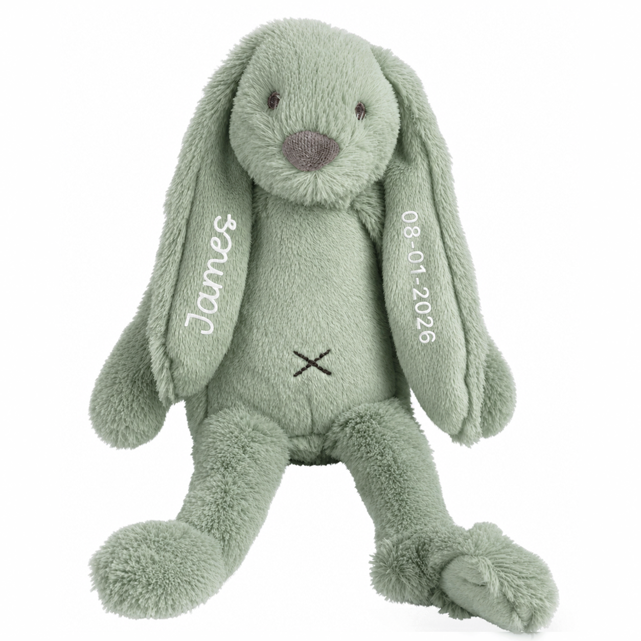 Happy Horse Rabbit Ritchie knuffelkonijn van 38 cm, gepersonaliseerd met naam en geboortedatum op het oor