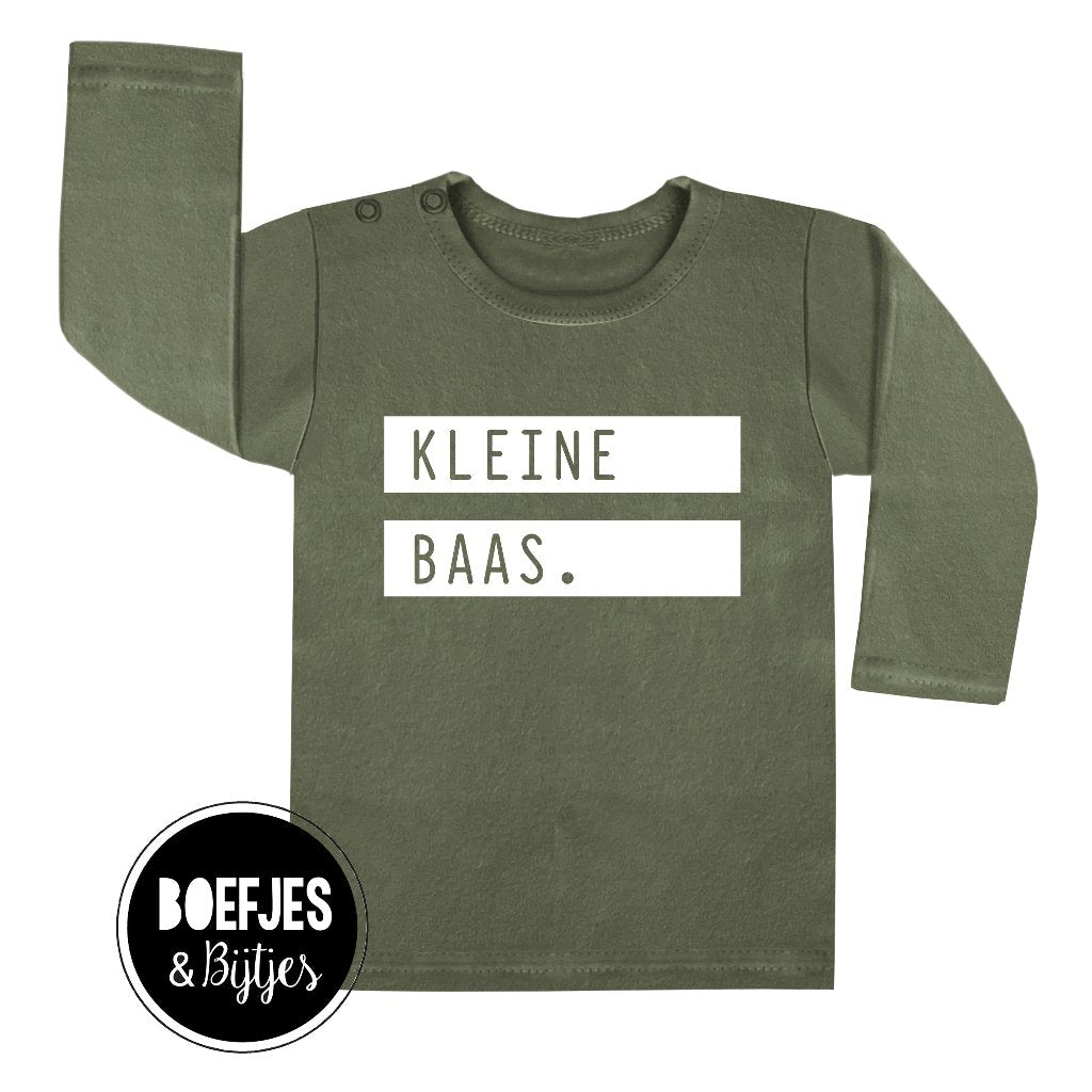 Kleine baas shirtje. Unieke jongenskleding, bedrukte shirtjes, Boefjes en Bijtjes voor grote bazen