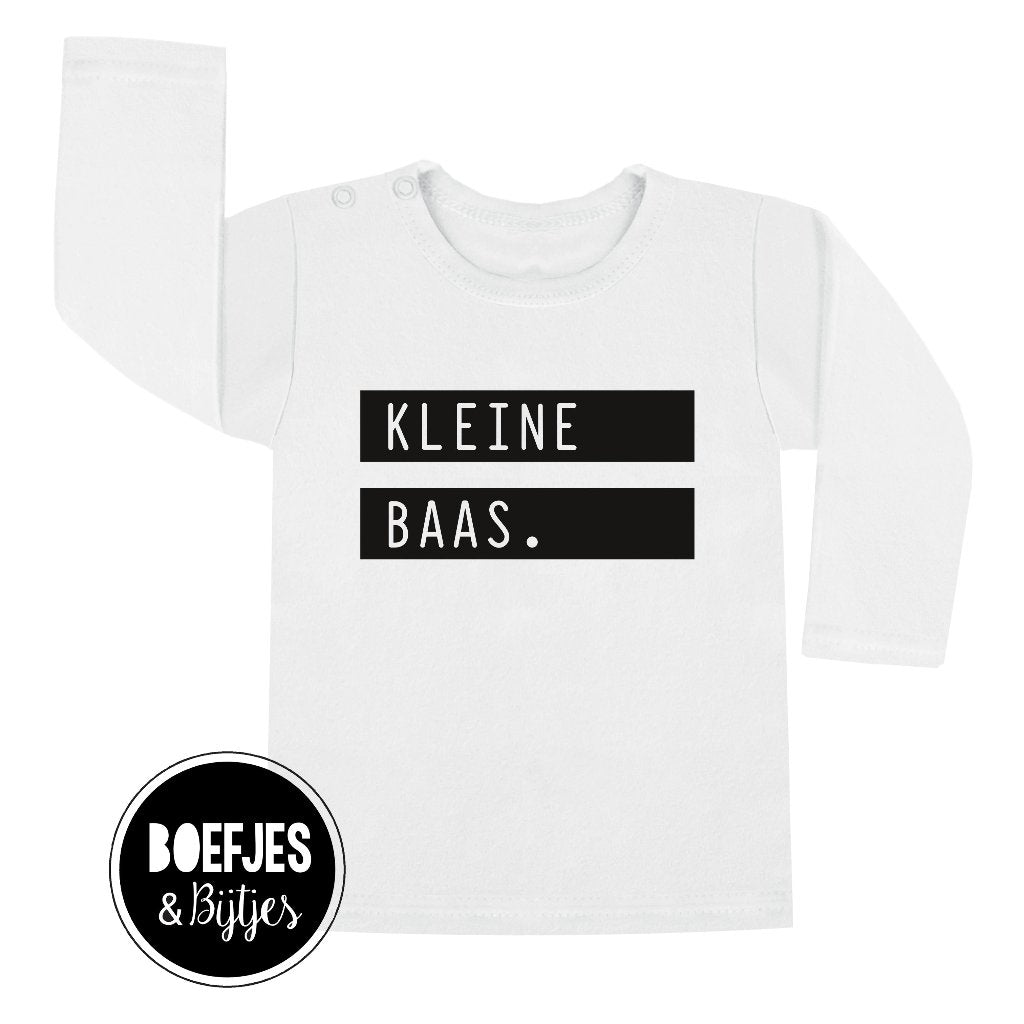 Kleine baas shirtje. Unieke jongenskleding, bedrukte shirtjes, Boefjes en Bijtjes voor grote bazen