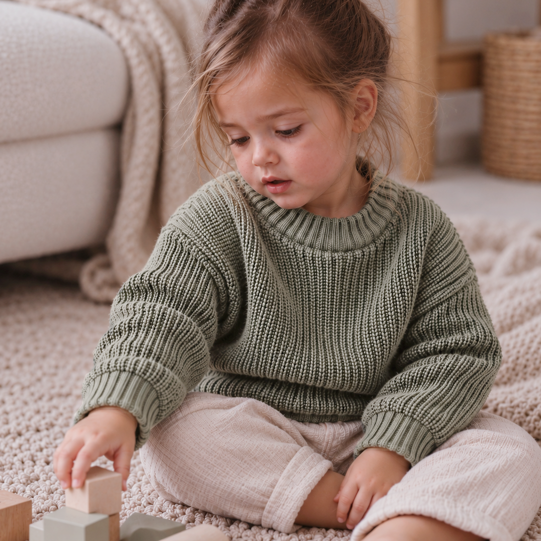 Premium knit - Dusty Green | Optie: Met naam