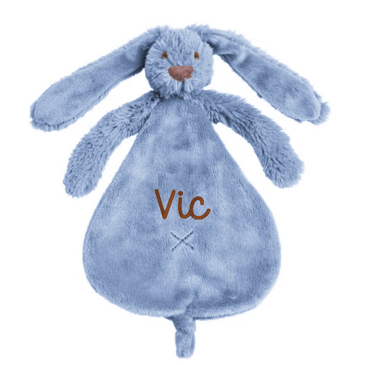 Happy Horse | Knuffeldoekje met naam - Blauw