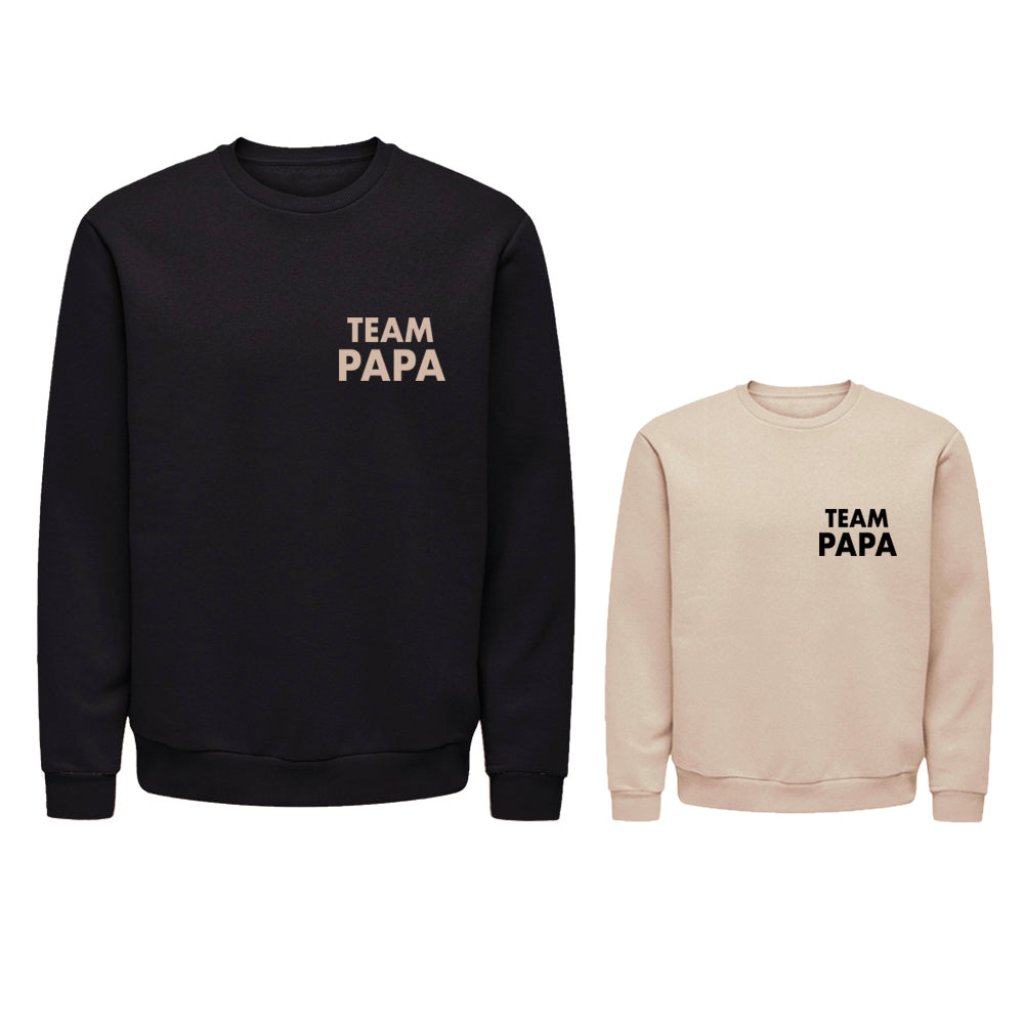 Twinning Twin Set vaderdagcadeau kerstcadeau sinterklaascadeau kado voor papa vader matchen met kind zwangerschapsaankondiging vader en zoon papa en dochter uniek vaderdag kado boefjes en bijtjes truien Daddy Mini