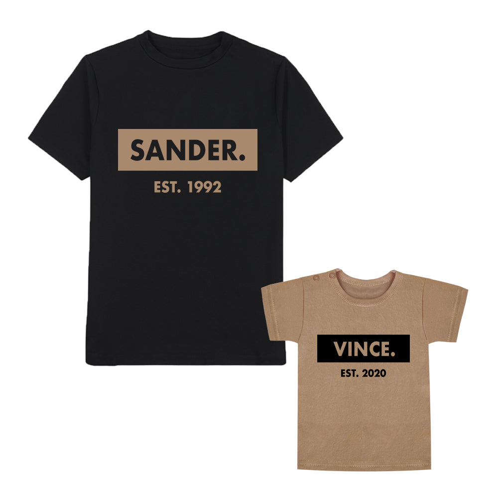 Twinning Twin Set vaderdagcadeau kerstcadeau sinterklaascadeau kado voor papa vader matchen met kind zwangerschapsaankondiging vader en zoon papa en dochter uniek vaderdag kado boefjes en bijtjes