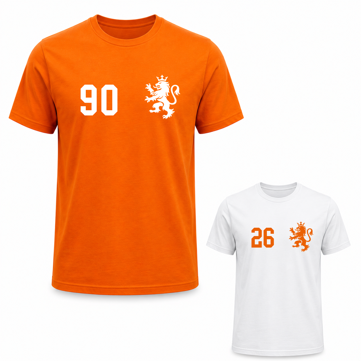Vader en Kind WK Shirts | Leeuw + nummer